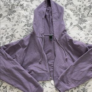cropped zip-up hoodie